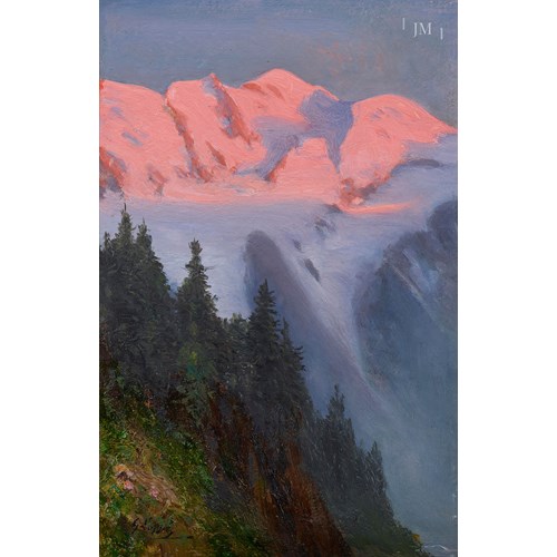 Sunset on Mont Blanc seen from le Brévent above Chamonix, France.